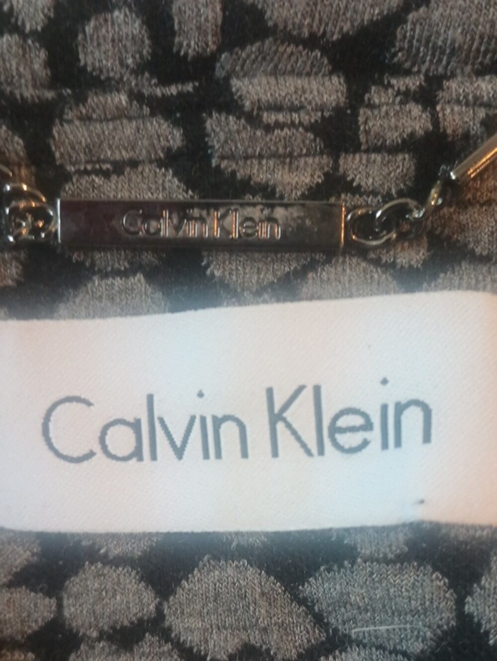 Calvin Klein Gray Patterned Ruffle Front Jacket - Picture 5 of 10